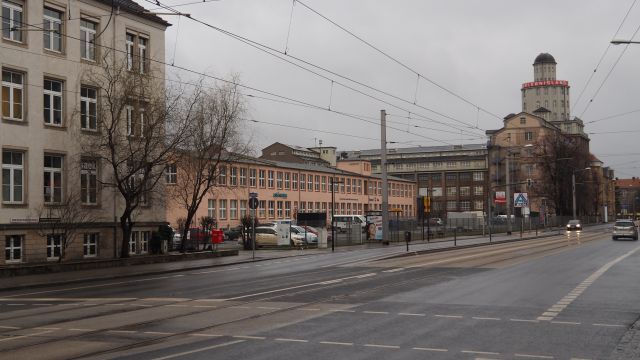 Zu schließende Bauflucht an der Schandauer Straße mit Blick auf die Technischen Sammlungen
